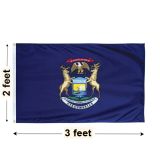 2'x3' Michigan Nylon Outdoor Flag